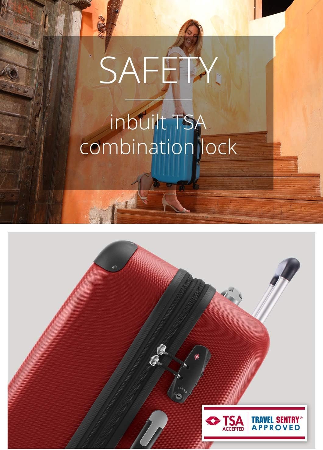 HAUPTSTADTKOFFER - SPREE - Hard Suitcase, Expandable Suitcase, Luggage with 4 Double Wheels, TSA, Aqua Green, Suitcase