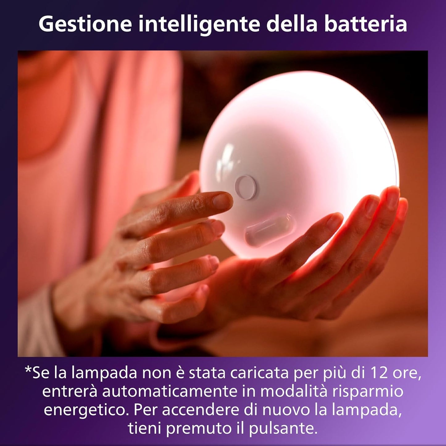 Philips Lighting Hue Go White and Color Ambiance, Connected Portable Lamp, Zigbee + Bluetooth, White [Energy Efficiency Class A+]