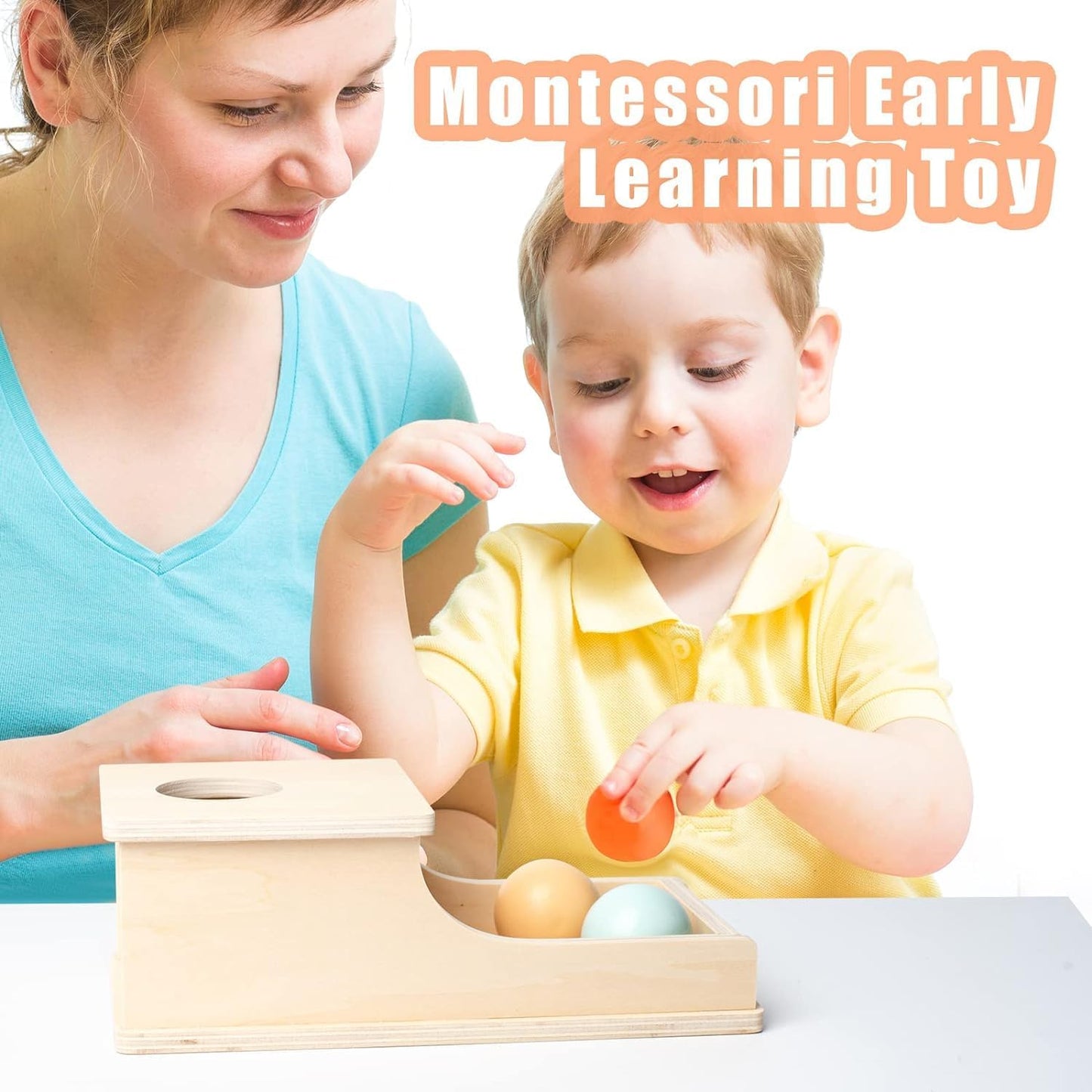 HENGYAN Edition Montessori Toys for Babies 6-12 Months Object Permanence Box Wooden Ball Drop Toy Play for 6 Month 1 2 3 Year Old Toddlers Infant Early Age Toy