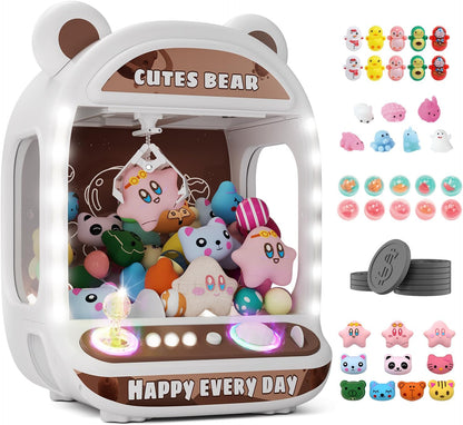 Skirfy Claw Machines for Children, Unicorn Toys for Girls Ages 6 and up, Mini Vending Machine for Arcade Games with Squishy Fidget Toys, Claw Machine, Easy to Control, Brown