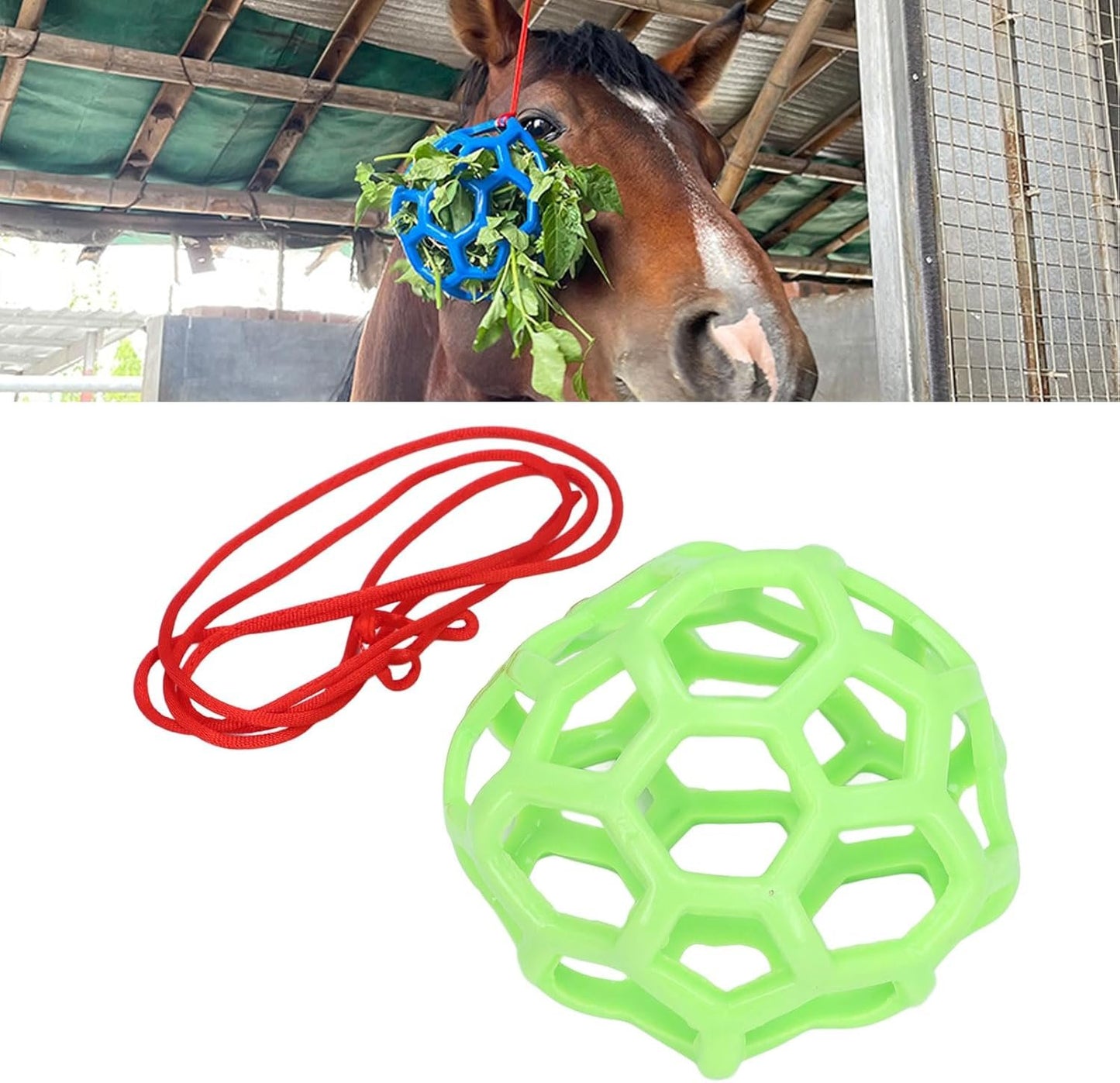 Goat Feeder Ball, Hanging Feeding Toy Lightweight Multifunctional for Home (Green)