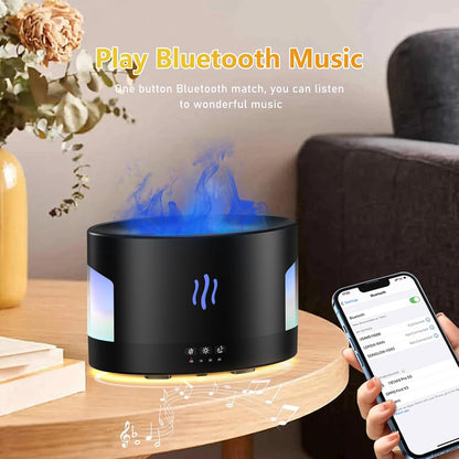 Depulat Flame Aroma Diffuser, 450ml Flame Fire Diffuser, 7 Color Oil Diffuser, Aromatherapy Essential Oil Diffuser, Humidifier with Remote Control for Room