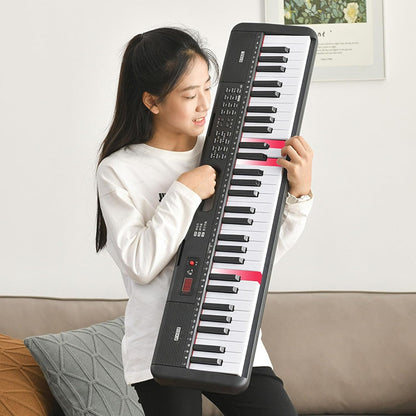 61 Keys Piano Keyboard, Electronic Digital Piano with Built-in Speaker, Microphone Stand, for Beginners, Kids and Adults
