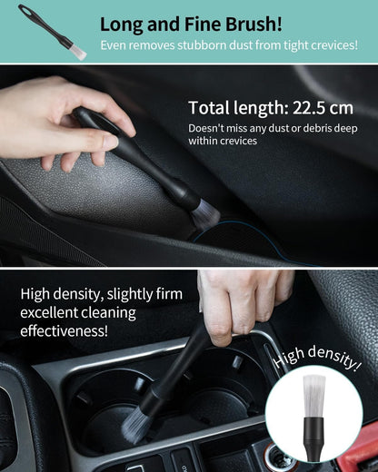 AX2V 7Pcs Car Interior Detailing Cleaning Kit, Detailing Brush Set,Clean Gel, Wash Kit, Cleaning Tools for Car and Keyboard Interior Cleaning