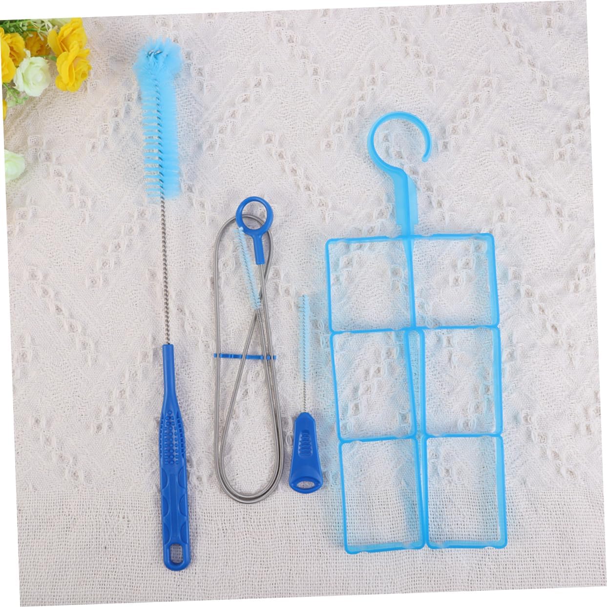 BRIGHTFUFU 4pcs Portable Hiking Water Bag Cleaning Brush Set Collapsible Water Reservoir Cleaner Essential Cleaning Supplies for Outdoor Camping Hiking and Backpacking