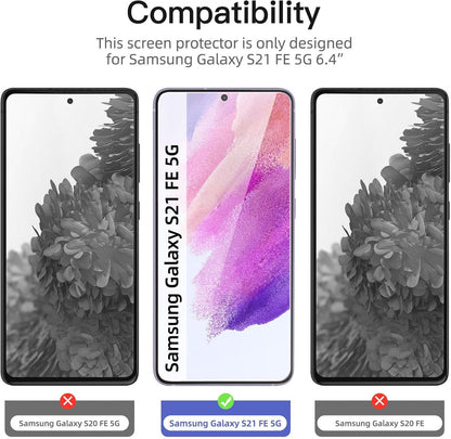 NEW'C 3 Pack Privacy Screen Protector for Samsung Galaxy S21 FE 5G, Enhanced 28-Degree Privacy Angle, Ultra Durable 9H Hardness, Bubble-Free