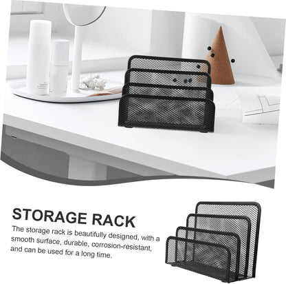 DINHEAROM 2Pcs Multi File Holders Iron Desktop File Storage Racks for Office Organization for Magazines Books and Documents Keep Your Workspace Clean and Tidy