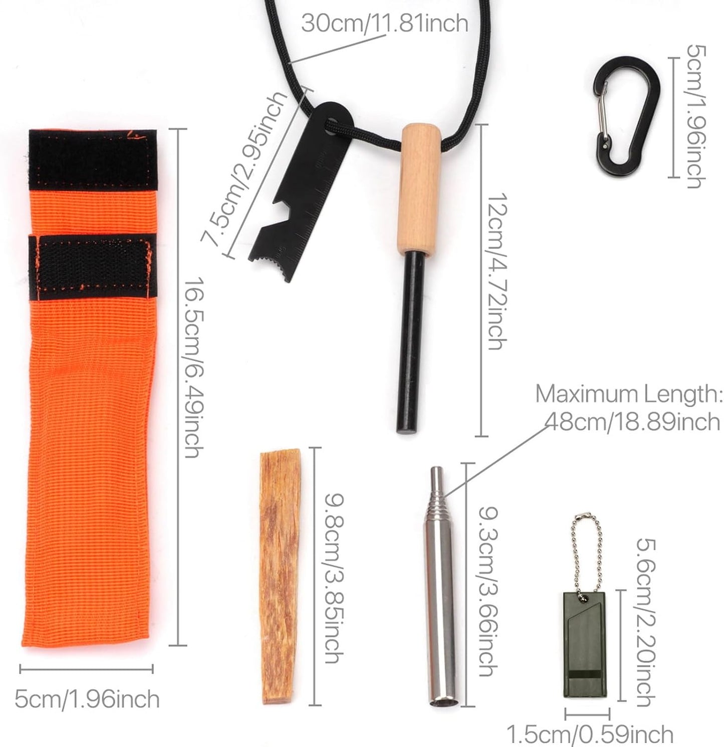 VANANA 8 in1 Camping Outdoor Survival Tool Self-Rescue First Aid Equipment Emergency Set