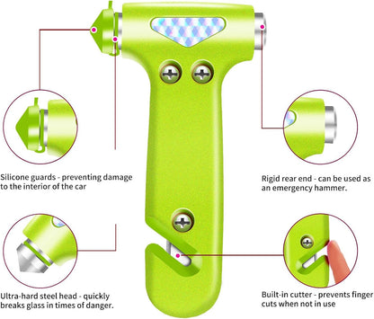 COFSODI 2PCS Safe Hammer Car Window Breaker Tool. Seat Belt Cutter and Glass Breaker. Car Necessities SafetyHammer Glass Breaker. Window Punch Tool in Car Emergency Kit. Compact Car Escape Tool.