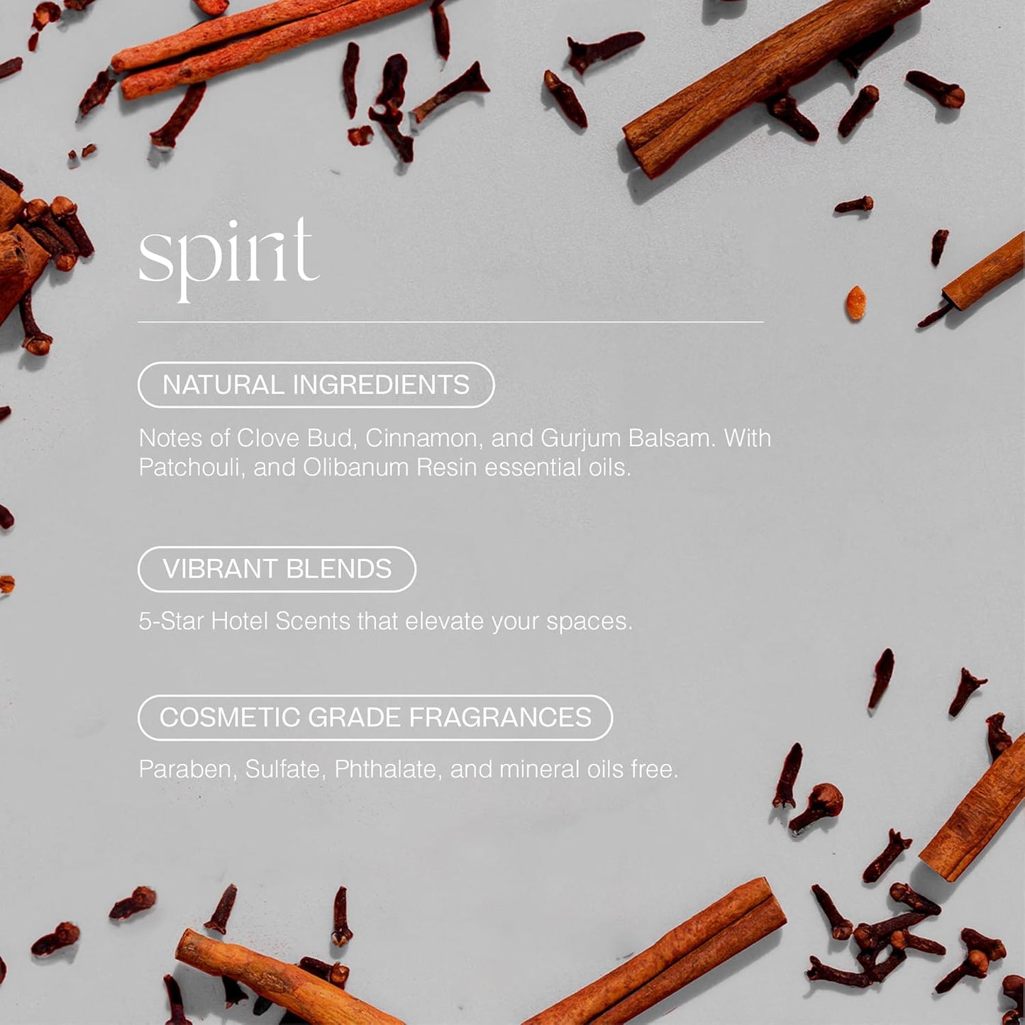Doctor Aromas Clove Bud, Cinnamon, Gurjum Balsam, Mist Refill for Essential Oil Diffusers – Fresh Premium Aroma, Fragrances or Scent for Home, Rooms, Office, and Bathroom (Spirit)