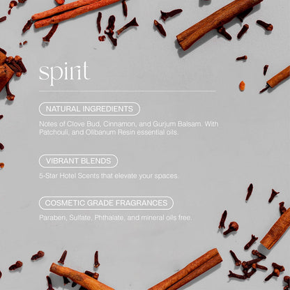 Doctor Aromas Clove Bud, Cinnamon, Gurjum Balsam, Mist Refill for Essential Oil Diffusers – Fresh Premium Aroma, Fragrances or Scent for Home, Rooms, Office, and Bathroom (Spirit)