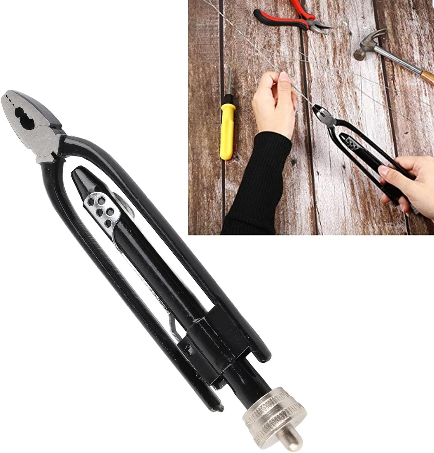 21cm/8.3in Safety Wire Twist Pliers with Wire,Steel Alloy Wire Twisting Tool Lock Wire Pliers with Spring Return and Heavy Duty Locking Jaws for Aircraft Machinery Vehicles
