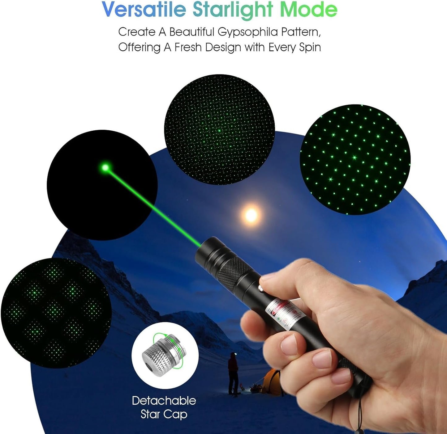 Rechargeable Low-Powered Laser Flashlight Long Distance Range for TV/LED/LCD Screens Tactical Flashlights Presentation Office/Outdoors/Astronomic/Construction