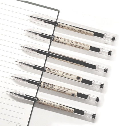 Gel ink Pen 0.35mm Black Liquid Ink Rollerball Gel Pens Quick Drying fine point Pens Ballpoint Japanese Pens Premium School Office student Exam Writing Stationery Supply 12 Pcs/Set (Black)