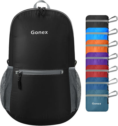 Gonex Ultralight Handy Travel Backpack,Water Resistant Packable Backpack Hiking Daypack Lightweight Foldable Camping Outdoor Travel Cycling School Backpacking 20 Liters 8 Color Choices