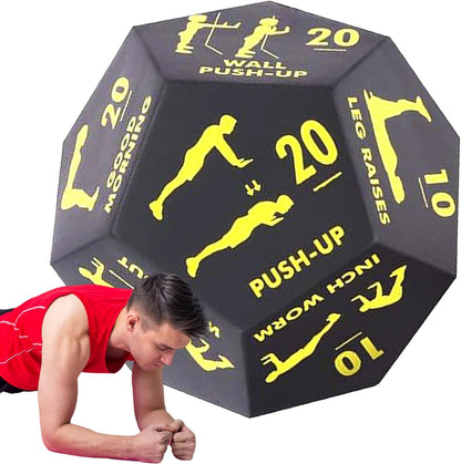 Fitness Dice, 12-Sided Exercise Game Tool, Strength Training Equipment, 4.72x3.94x3.94 Inches, Random Workout Challenge, Portable Fitness Gear, Home Gym Outdoor Travel Use