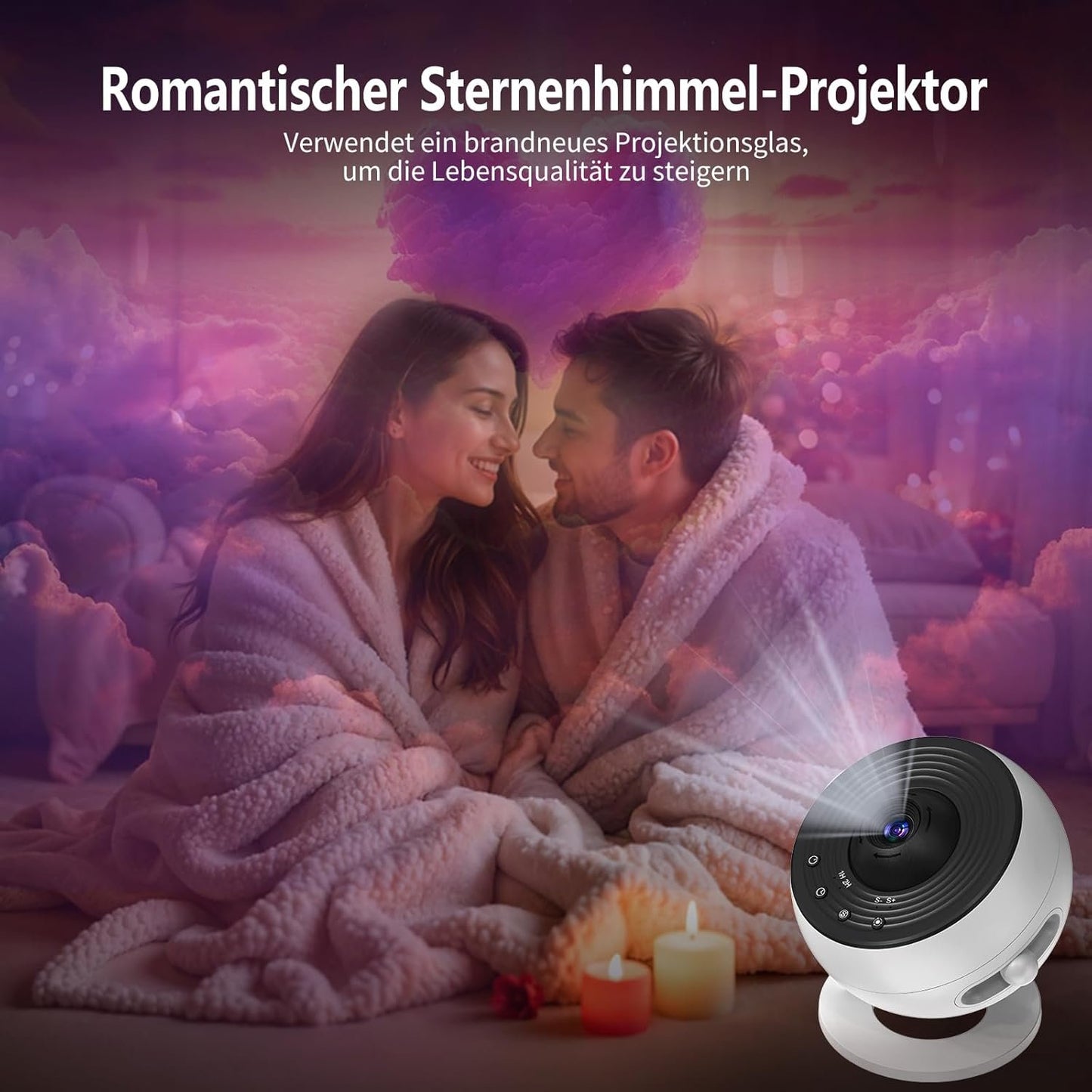 Upgrade Starry Sky Projector, Home Planetarium Projector Lamp, Starry Sky for Bedroom, Children, Adults with 14 Planet Discs, Moon/Fog/Sky Galaxy Projector, Skylight Projector, White