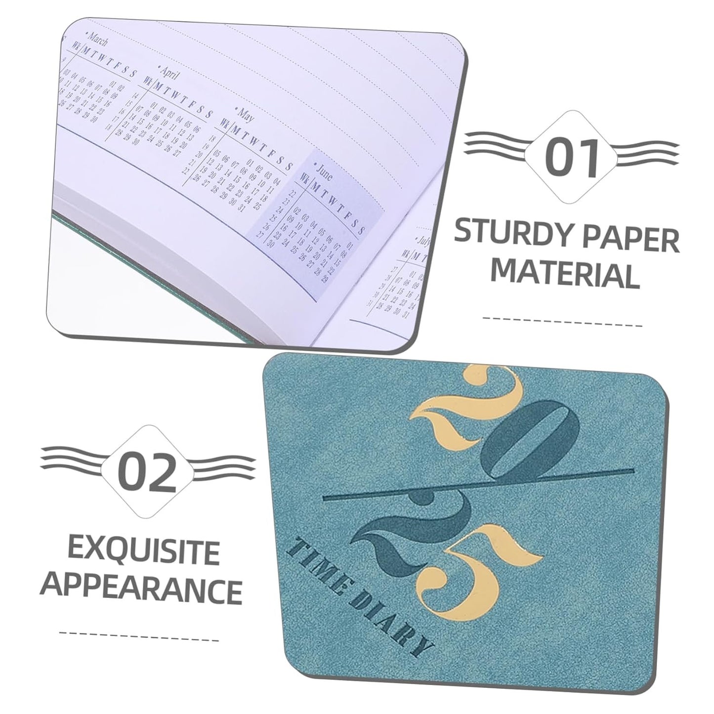 Ipetboom Student Planner Multifunctional Agenda Book with Daily Pages Weekly Meal Planner Grocery List Durable Notebook for Office Household Use