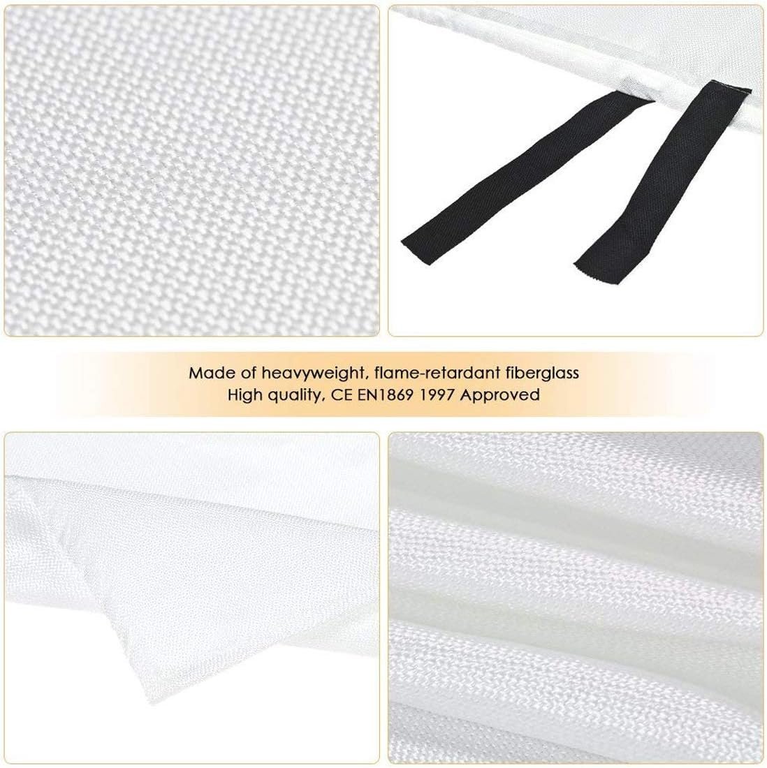 Victosoaring Emergency Survival Fiberglass Fire Blanket Shelter Safety Cover Ideal for The Kitchen, Fireplace, Grill, car, Camping (2Pack 39x39 in)