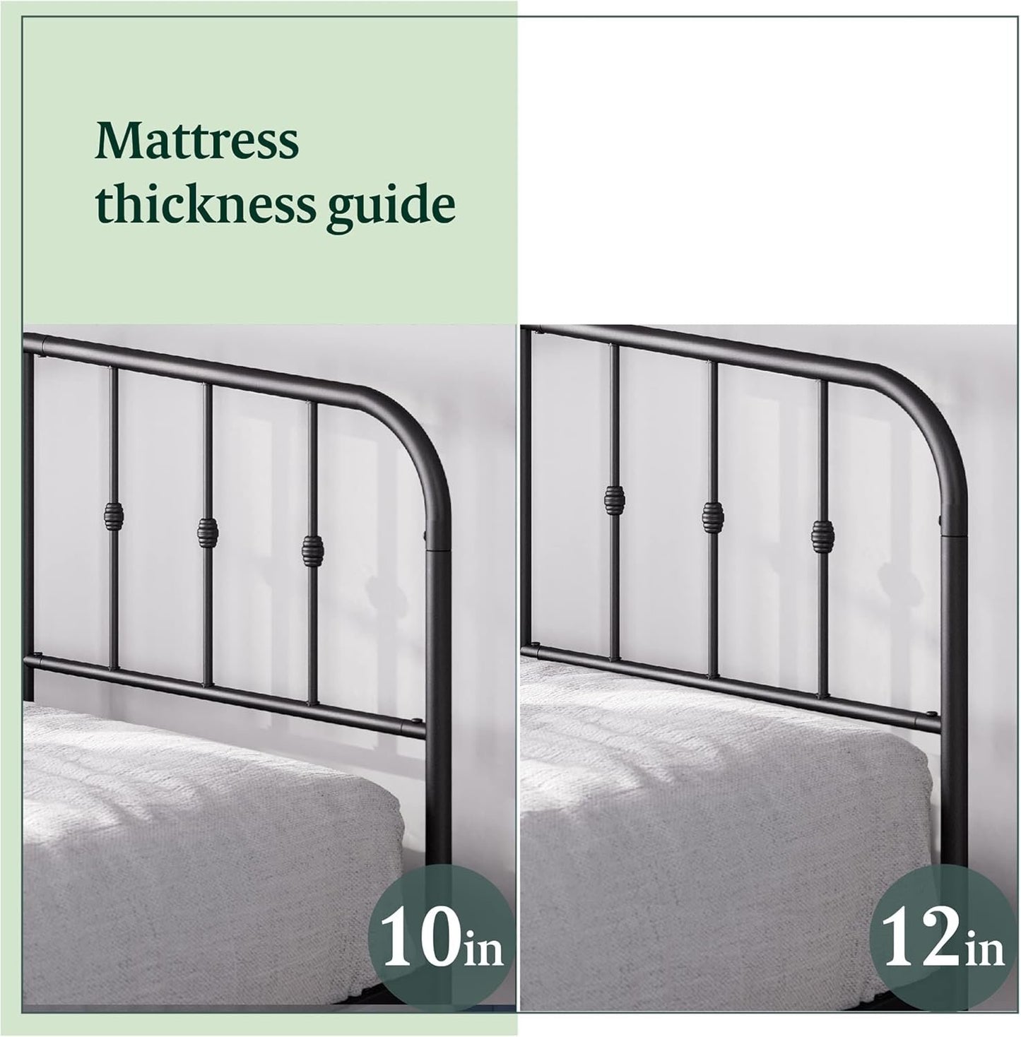 Zinus Full Bed Frame - Heidi Metal Platform Bed Frame with Headboard and Footboard - Steel Mattress Foundation, No Box Spring Needed, Underbed Storage Space, 5 Year Warranty, Black, Full