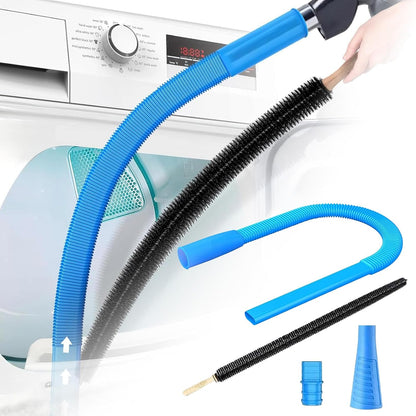 Dryer Duct Cleaning Kit - Vent Tool, Lint Brush | Vacuum Attachment with Flexible Rod Set For Pipe Trap Exhaust Hose Dust Removal Appliance Maintenance Safety Interior House Use Accessories