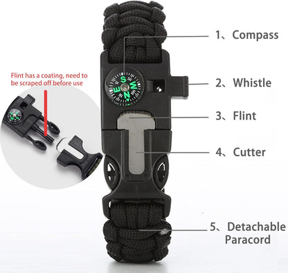 compact 5-in-1 multifunctional outdoor tool:|knife, compass, flint & whistle -|essential camping gear & survival kit, perfect as amazon fire stick companion