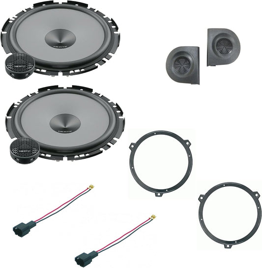 Kit of 4 Speakers Compatible with Fiat Panda from 2003 to 2012 169 Second Series with Adapters and Tweeter Supports and Speakers Hertz One Rear K170