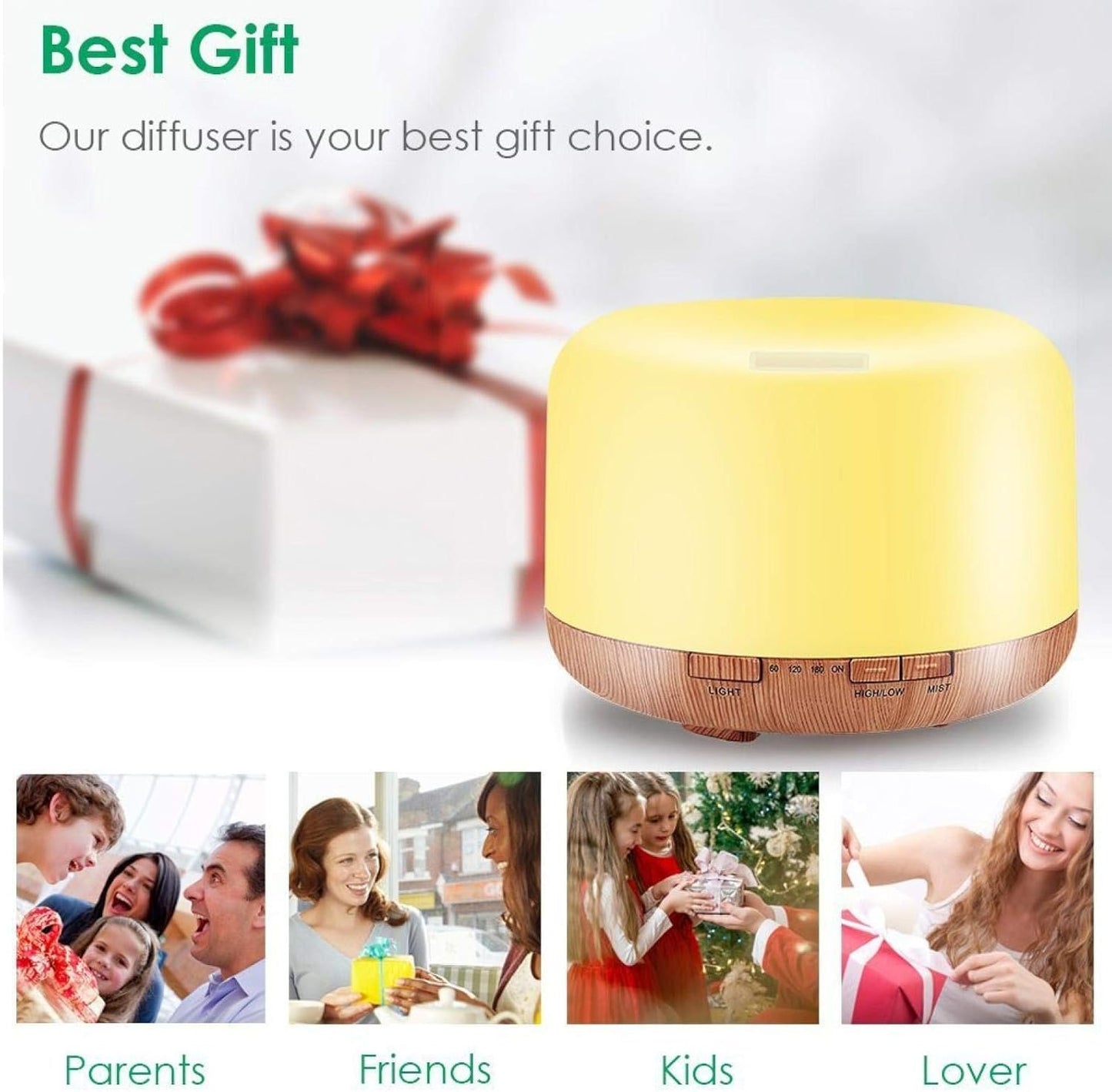 500Ml Remote Control Aroma Ultrasonic Air Humidifier with Color Led Lights Aromatherapy Essential Oil Diffuser B1