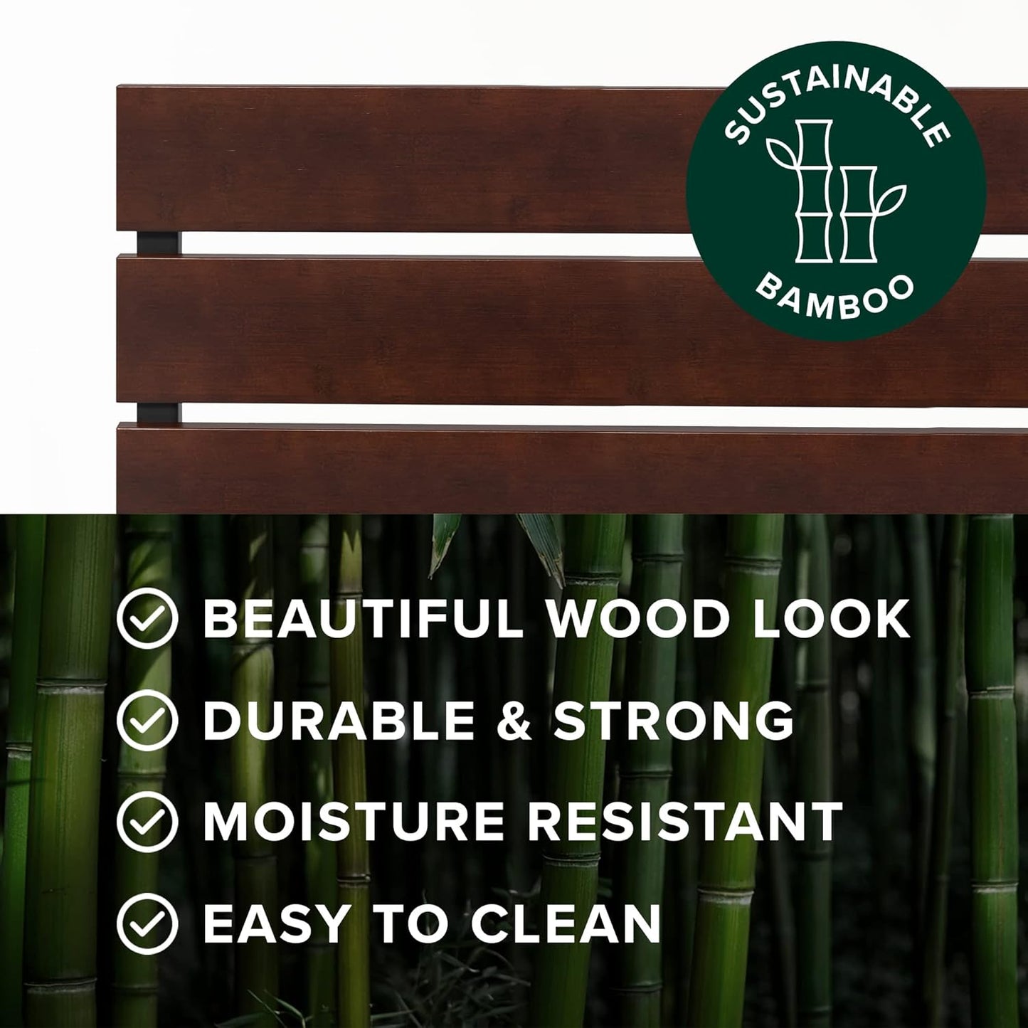 Zinus Single Bed Frame, Figari Bamboo and Metal Industrial Bed Frame, Solid Wood, Bedroom Furniture, Brown