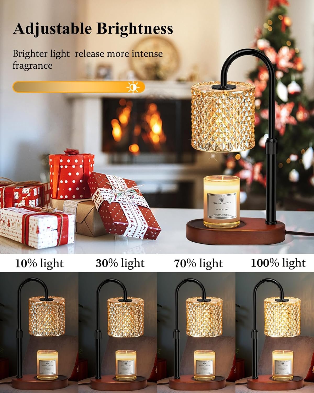 Lukasa Candle Warmer Lamp，Ideal Gifts for Mom，with Timer & Dimmer, Adjustable Height, 2 Bulbs,Candle Lamp Warmer,Fits All Candle Sizes - Ideal Gifts for Women, Mothers Day Gifts, Home Vintage Decor