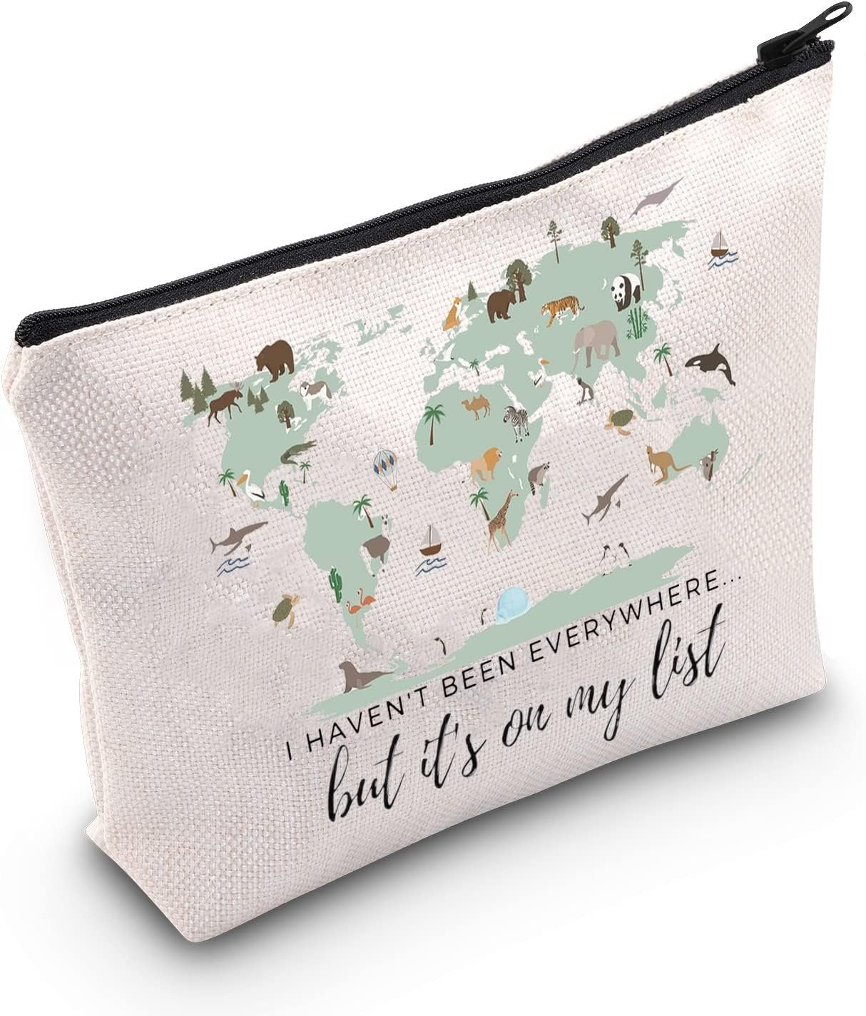 TSOTMO Travel Bag Traveler Gift Travel Cosmetic Bag Travel Accessories Toiletry Bag for Women World Travel Gift (C.ON My List)
