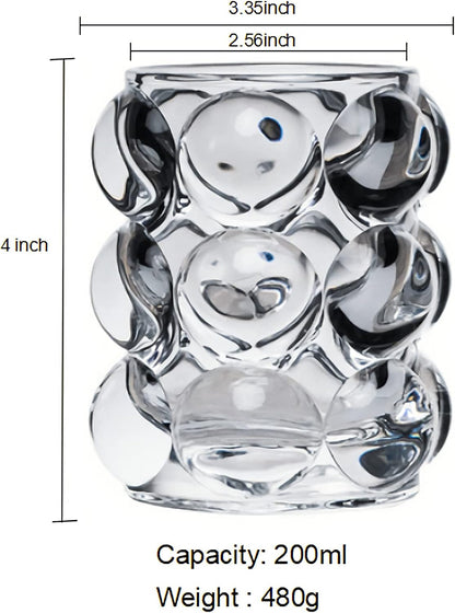 Pen Pencil Container Multi-Purpose Bubble Design Glassware Comb Makeup Brush Holder Office Desk Accessories Storage Cosmetic Tools Organizer Cup (Clear)