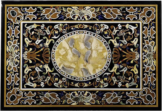 crafts look Marble Side Dining Table Top Inlay Semi Precious Stone Handmade Work
