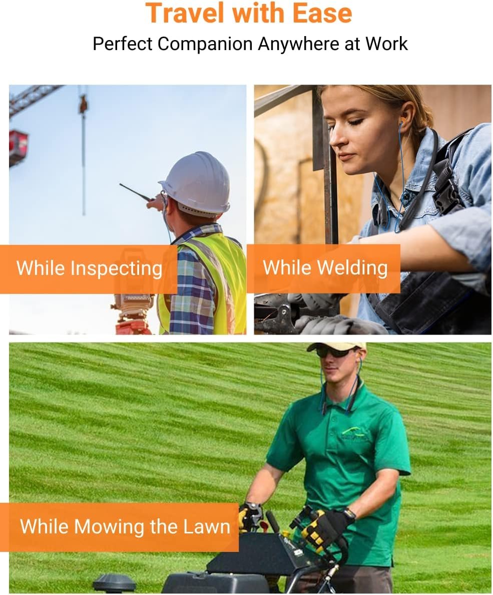 HomeSpot Noise Reduction Wireless Neckband Headphones with Qualcomm aptX HD, 27dB NRR, CVC Noise Cancelling Mic & Controls and 20H Playtime for Work Safety OSHA Compliant