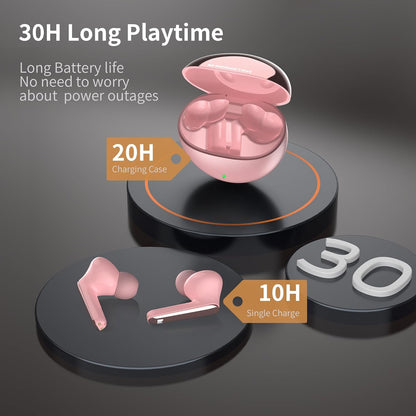 Monster N-Lite 203 AirLinks Wireless Earbuds, Bluetooth 5.3 Headphones HiFi Stereo, 30H Playtime, Type-C Charging, HD Clear Call, Touch Control, IPX6 Waterproof in-Ear Earbuds