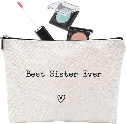 znutc Toiletry Bag Travel Bag - Best Sister Ever Toiletry Organizer Sister,Portable Travel Toiletries Hygiene Bag, Funny Christmas Birthday Makeup Cosmetic Bag