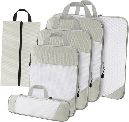 Gralara Ultimate Travel Packing Cubes Set for Seamless Organization, White