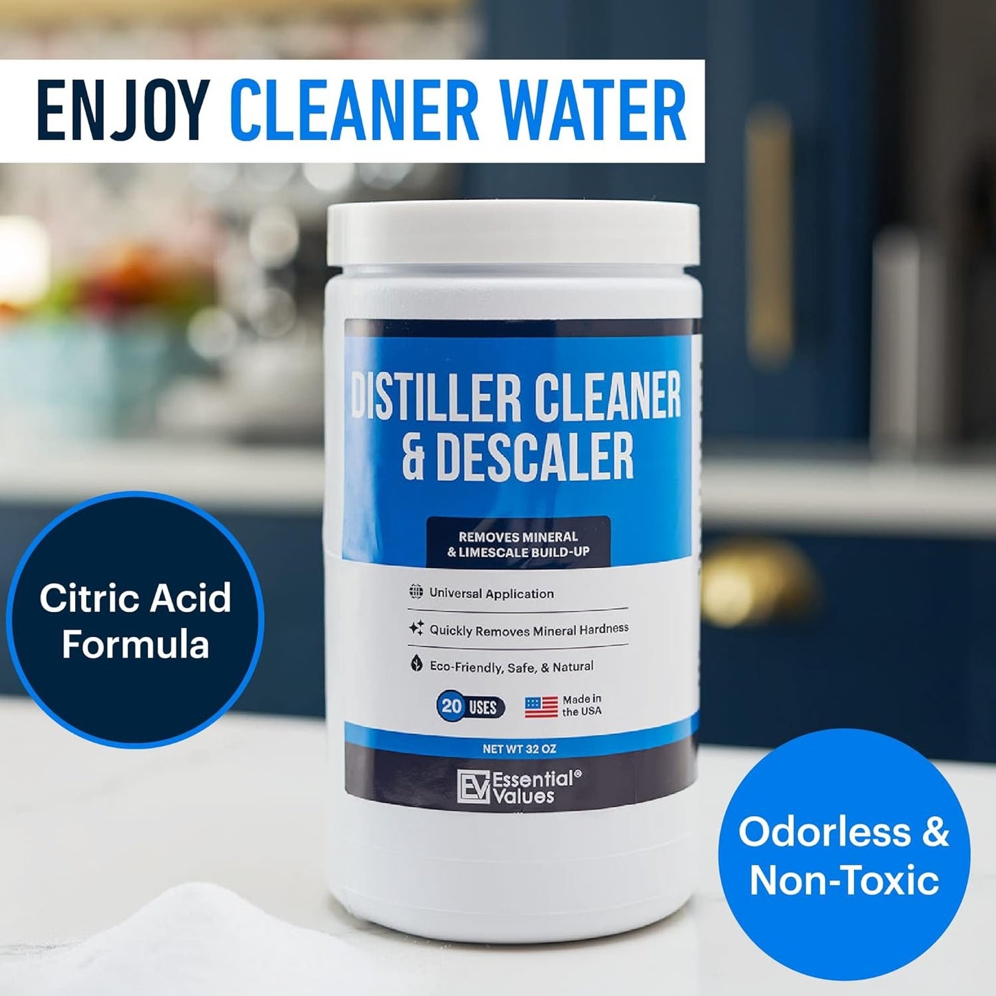 Citric Acid Powder Cleaning for Water Distillers - Bulk 2 LBS Universal Descaler for Distilling Machines, Kettles & More - Remove Limescale & Mineral Buildup Fast - For Waterwise & Other Brands