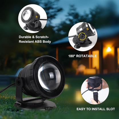 ASTRAEA RGB Outdoor LED Spot Lights, 12W Color Changing Landscape Spotlights Lighting with Remote Control & APP, Music Sync & Timer, Waterproof Spotlights Uplighting for Yard Garden Pathway, 2 Pack