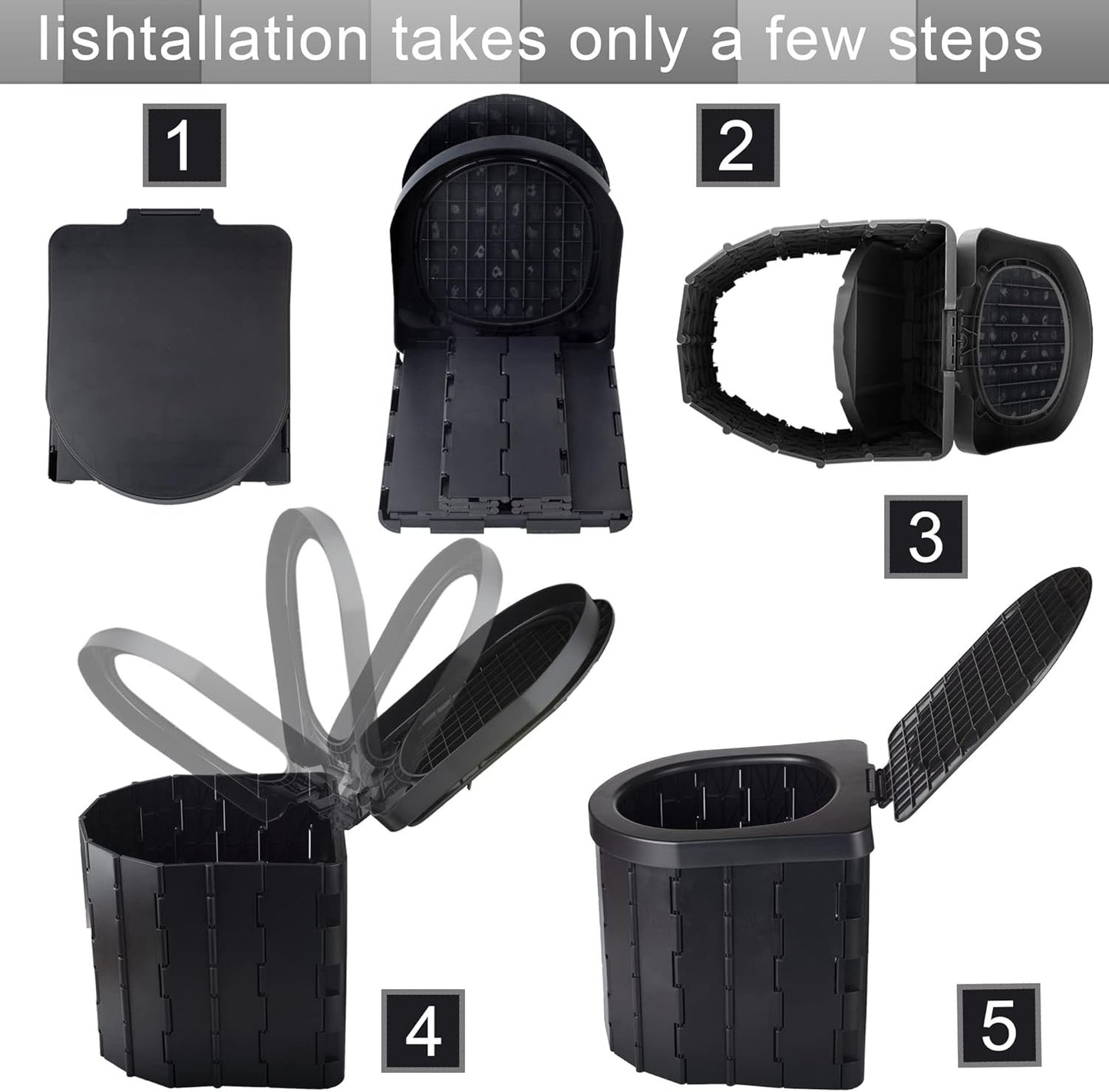 Portable Toilet for Outdoors& Indoors, SFSUMART Foldable Potty & Stool for Car Camping Travel Hiking Fishing Long Trips
