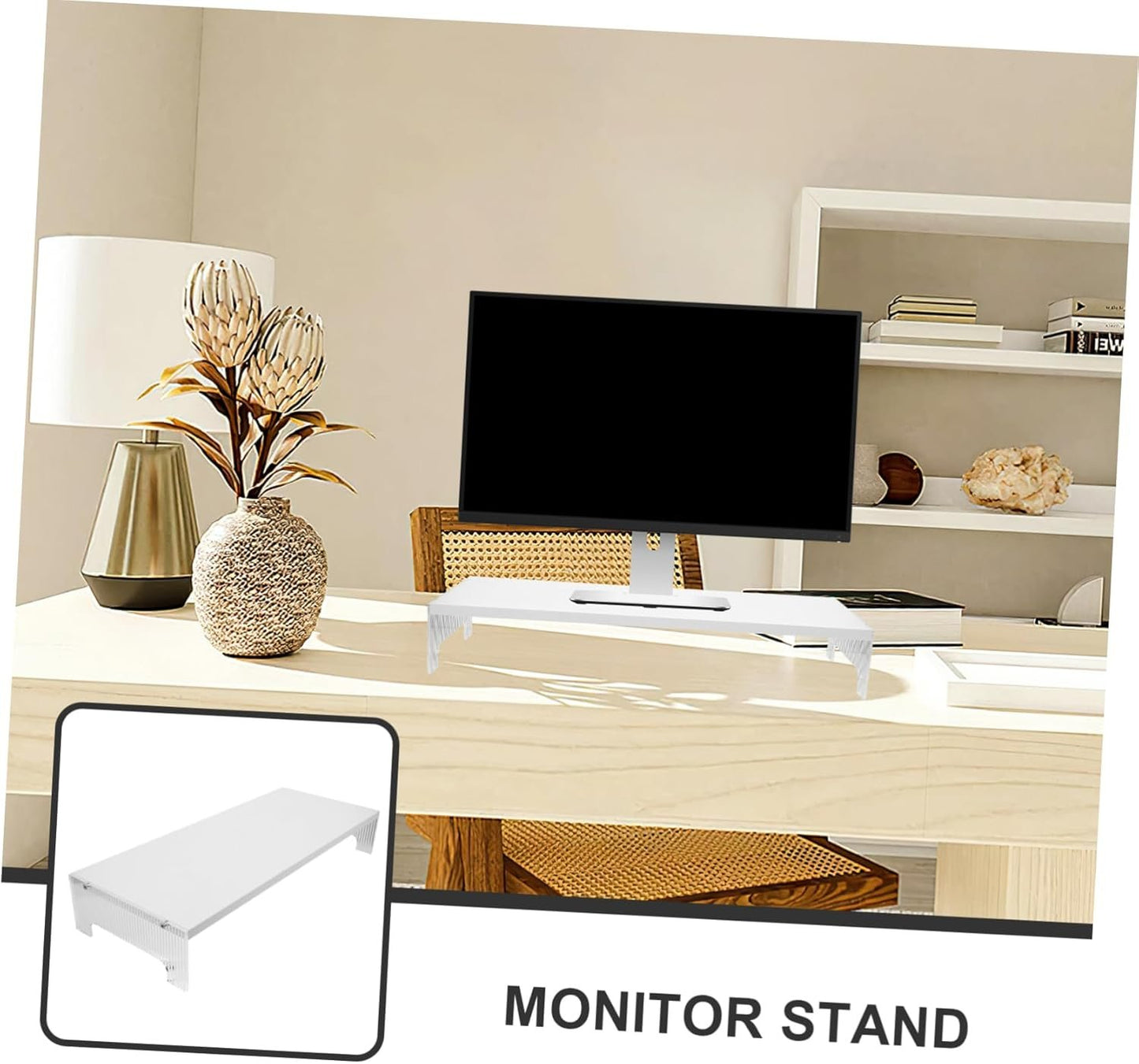 Tofficu Monitor Stand Riser with Legs Portable Laptop Stand for Desk Organization Heightening Computer Stand for Improved Posture and