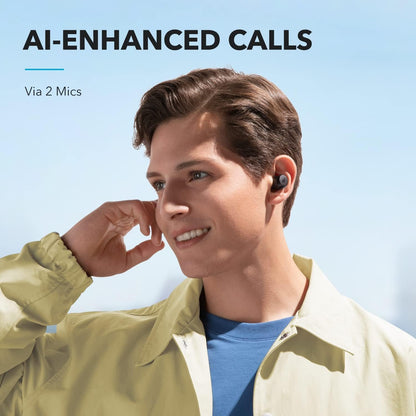 soundcore by Anker A20i True Wireless Earbuds, Bluetooth 5.3, soundcore App, Customized Sound, 28H Long Playtime, Water-Resistant, 2 Mics for AI Clear Calls, Single Earbud Mode, Portable Design