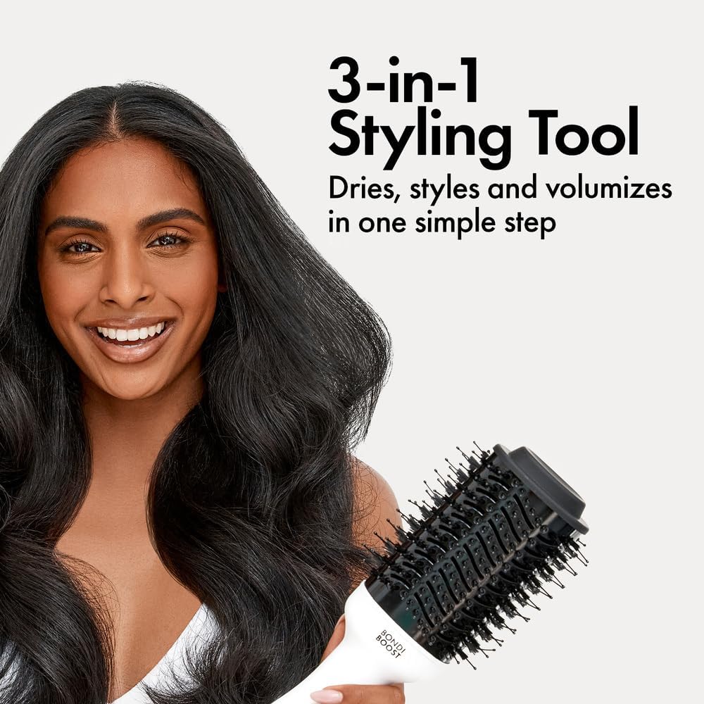BondiBoost Blowout Brush Pro Hair Dryer & Hair Brush [75MM] - Oval Shape Hair Styler & Volumizer for Smooth/Frizz-Free Results - Great for All Hair Types - 3X Heat/Speed Options - 360° Airflow Vents