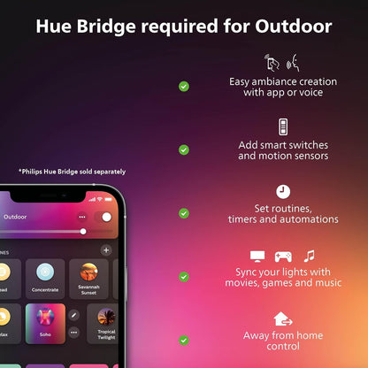 Philips Hue Lily White and Colour Ambiance Led 3X Spotlight Base Unit: Smart Outdoor Lighting for Garden, Compatible with Alexa, Google Assistant and Apple Homekit