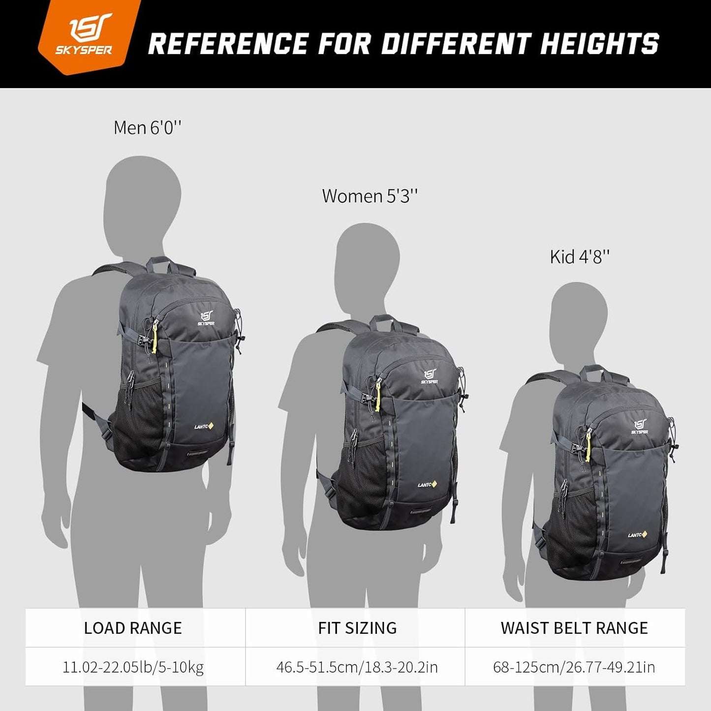 SKYSPER Hiking Backpack 30L Waterproof Camping Lightweight Daypack, Back Pack for Travel, Outdoor Camp, Men Women