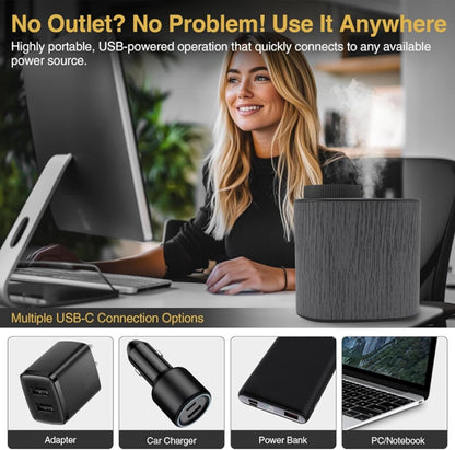 Waterless Essential Oil Diffuser, 60ML Mini Scent Air Machine Aromatherapy Diffuser with Smart App Control & Timer, Waterless Diffuser for Essential Oil, for Car Room Studio (Black)