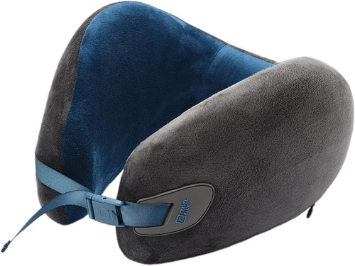 Travel Blue Infinity Neck Support Pillow - Premium Memory Foam Travel Pillow with 360 Degree Neck Support for Comfort and Pain Relief - Ideal for Airplane, Car and Train Travel (Blue)