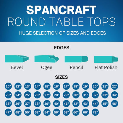 42" Round TEMPERED Glass Table Top 1/4" Thick Flat Polished Edge