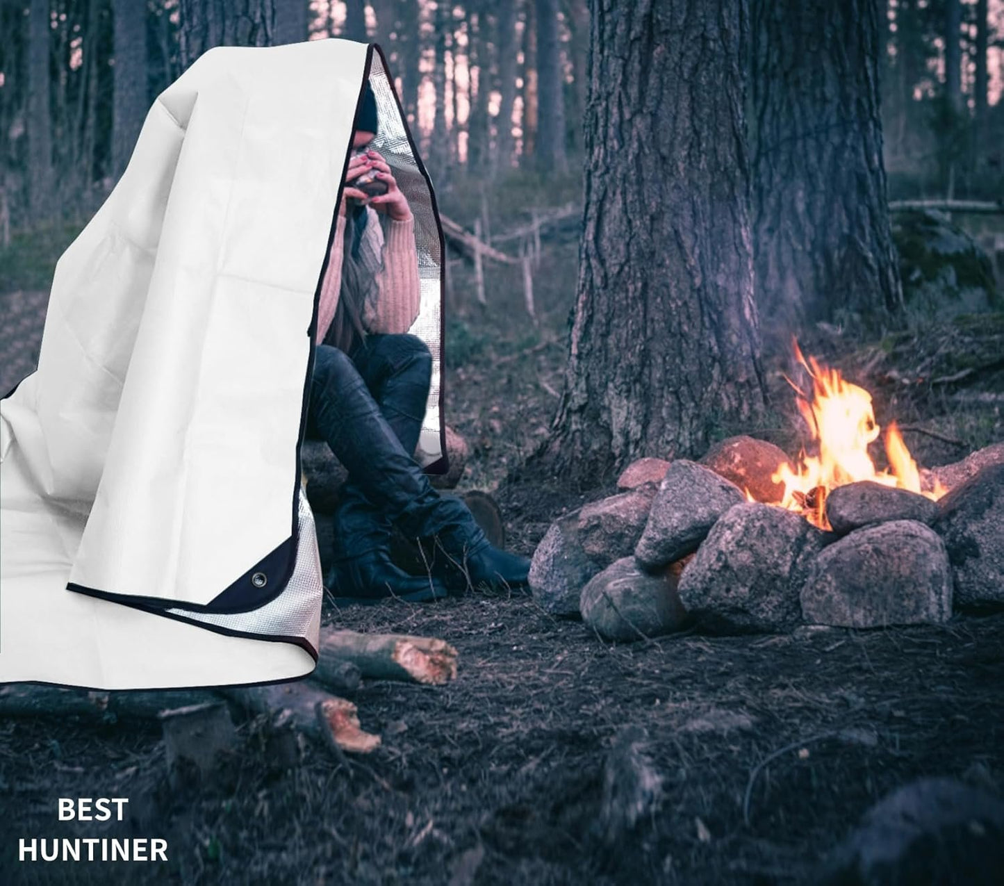 BESTHUNTINER Heavy Duty Aluminium Survival Blanket -Multifunctional Reflective Tarp Insulate Blanket - 213cmx150cm Waterproof Durable Camping Space Shelter Emergency Blanket