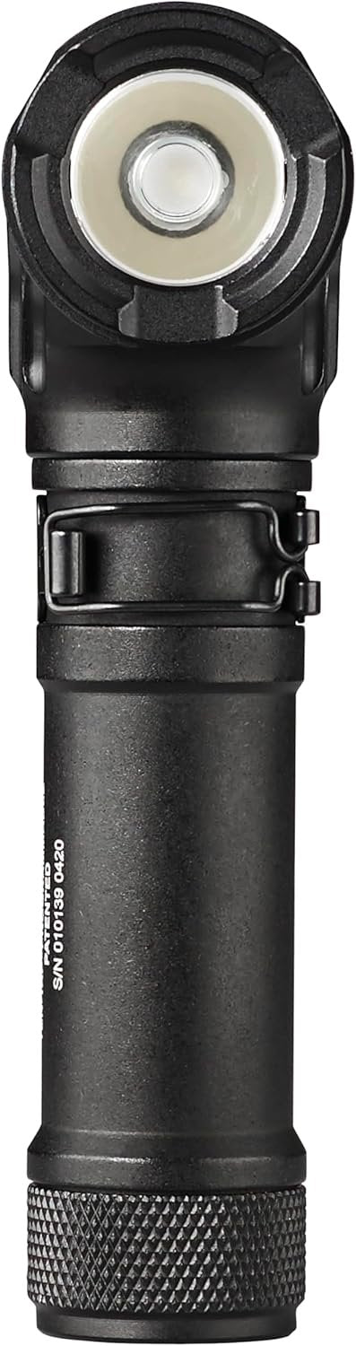 Streamlight ProTac 90X Right Angle Multi-Fuel Tactical Flashlight with Two CR123A Lithium Batteries and Holster, Black